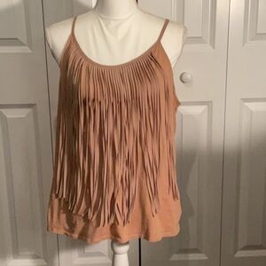 New York & Company Tan Fringe Camisole